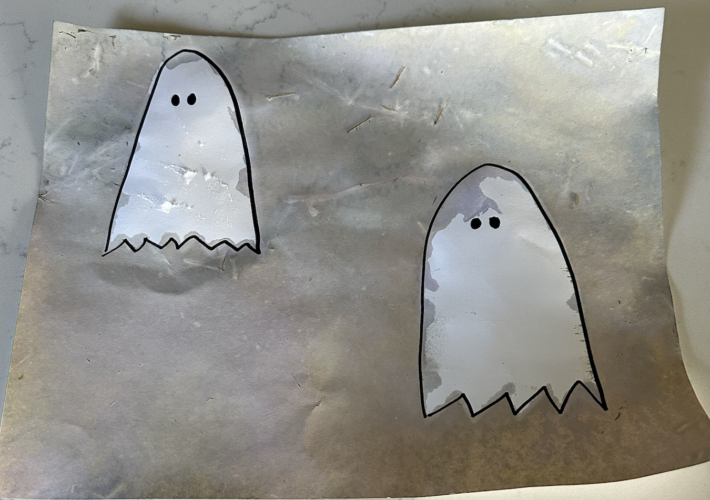 Easy toddler activity to start halloween and fall off. Perfect for those days that are still warm out but you want to start getting ready for fall.